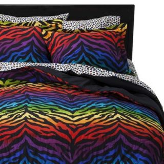 Zebra Rainbow Bed Set   Queen