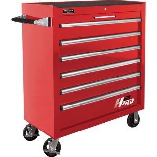 Homak H2PRO 36 Inch 6 Drawer Roller Tool Cabinet   Red, 36 1/8 Inch W x 22 7/8