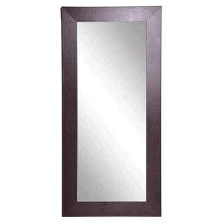 Rayne Wide Brown Leather Floor Mirror