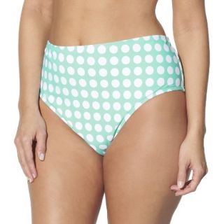 Womens Plus Size Bikini Swim Bottom   Mint Green/White 24W