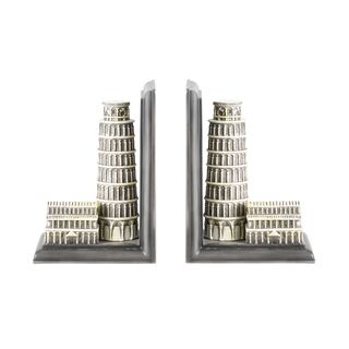 Elements White Resin Leaning Tower Of Pisa Bookends (set Of 2)