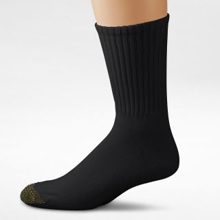Gold Toe 6 pk. Athletic Crew Socks Big and Tall, Black, Mens