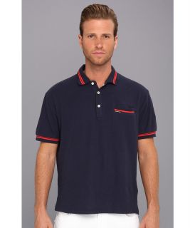 Members Only Tipped Collar Polo Shirt Mens Short Sleeve Pullover (Navy)