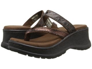 Roper Glitter Strap Comfort Wedge Womens Sandals (Brown)