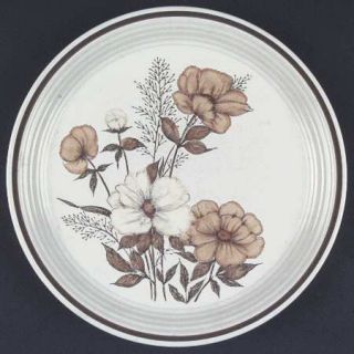 Town & Country Mill Run Dinner Plate, Fine China Dinnerware   Brown&White Floral