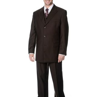 Caravelli Mens Slim Fit Light Grey Vested Suit