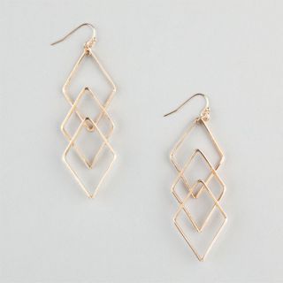 3 Tier Diamond Earrings Gold One Size For Women 238909621