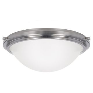 Winnetka 3 light Brushed Nickel Ceiling Flush Mount With Satin Etched Glass