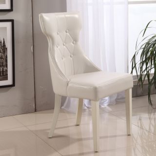 Parson Creamy White Faux Leather Dining Chairs (set Of 2)