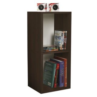 Way Basics Cube Plus Eco Friendly 2 Shelf Storage Unit, Espresso Wood Grain