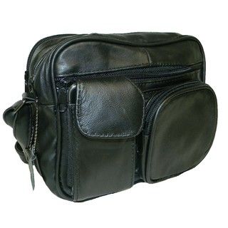 Hollywood Tag Black Leather Anti theft Side Bag