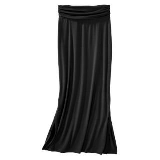 Merona Petites Ruched Waist Knit Maxi Skirt   Black MP