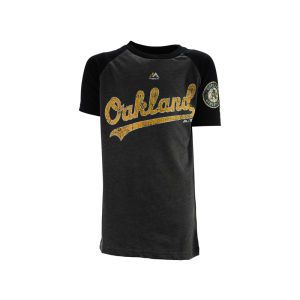 Oakland Athletics Majestic MLB Youth Club Favorite Raglan T Shirt