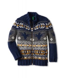 United Colors of Benetton Kids Patterned Mock Zip Sweater Boys Sweater (Multi)