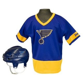 Franklin sports NHL Blues Kids Jersey/Helmet Set  OSFM ages 5 9