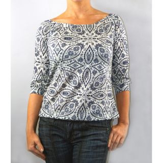 Institute Liberal Institute Liberal Womens Antique 3/4 length Knit Top Blue Size S (4  6)