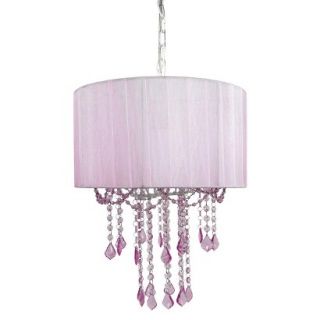 Tadpoles 1 Bulb Shaded Chandelier   Pink