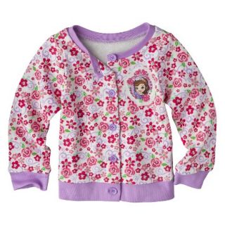 Disney Sofia the First Toddler Girls Floral Buttondown Cardigan   Pink 3T