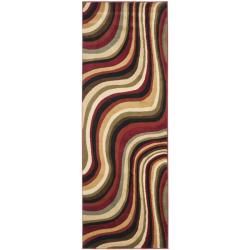 Porcello Waves Red/ Multi Rug (24 X 67)