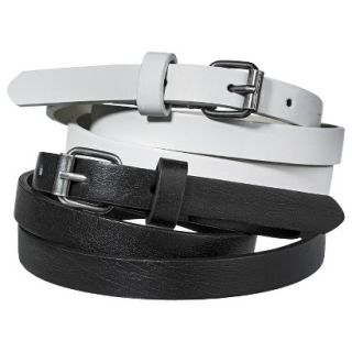 Mossimo Supply Co. Two Pack Skinny Belt   Black/White M