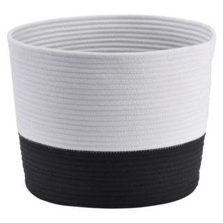 Room Essentials Large Coiled Rope Bin   Black and White Two Tone
