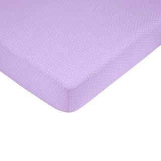 Purple Mod Dots Fitted Crib Sheet  Mini Dot