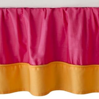 Pink and Orange Butterfly Toddler Bed Skirt