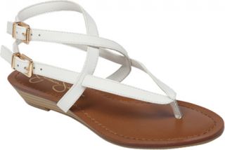 Womens Jessica Simpson Liliane   White Leather Sandals