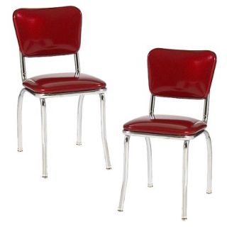 Dining Chair Diner Chair   Set of 2 (Red)