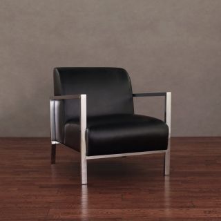 Modena Modern Black Leather Accent Chair