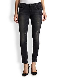 R13 Kate Distressed Skinny Jeans   Orion Black