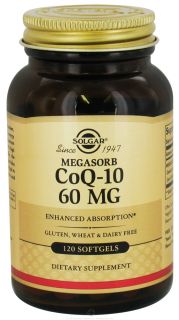 Solgar   MegaSorb CoQ 10 60 mg.   120 Softgels