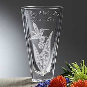 Mothers Day Gifts    Personalized Crystal Vase   Springtime Moments