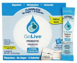 GoLive   Probiotic & Prebiotic 15 Strains Flavorless   5 x .05 oz. Packets (Trial Size)