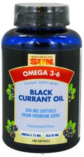 Health From The Sun   Black Currant Oil 1000 mg.   60 Softgels