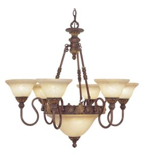 Sovereign 8 Light Chandeliers in Crackled Greek Bronze With Aged Gold Accents 8606 30
