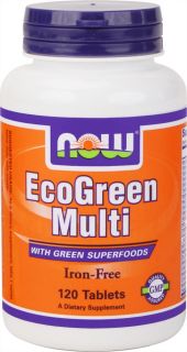 NOW Foods   Eco Green Multi with Green Superfoods Iron Free   120 Tablets