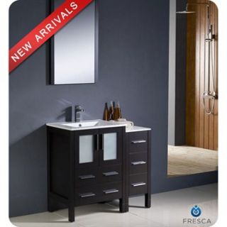 Fresca Torino 36 Espresso Modern Bathroom Vanity with Side Cabinet & Integrated