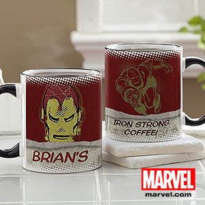 Personalized Marvel Superhero Faces Coffee Mugs   Spiderman, Wolverine, Iron Ma