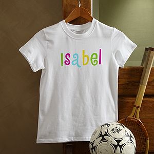 Personalized Girls Name T Shirts for Kids   Hot Pastel