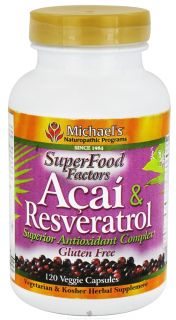Michaels Naturopathic Programs   SuperFood Factors Acai & Resveratrol   120 Vegetarian Capsules