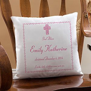 Personalized Christening Heirloom Pillow