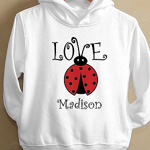 Personalized Kids Hoodies   Love Bug Sweatshirt