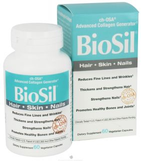 Natural Factors   BioSil ch OSA Advanced Collagen Generator 5 mg.   60 Vegetarian Capsules Formerly by Jarrow & Natrol