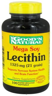 Good N Natural   Mega Soy Lecithin 1325 mg.   100 Softgels