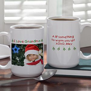 Large Personalized Photo Holiday Ceramic Mug   Loving You