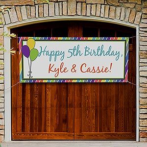 Personalized Birthday Party Banners   Party Stripe