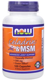 NOW Foods   Celadrin and MSM Advanced Joint Support 500 mg.   120 Capsules