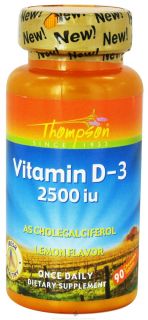 Thompson   Vitamin D 3 As Cholecalciferol Lemon Flavor 2500 IU   90 Chewable Tablets