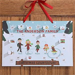 Personalized Christmas Countdown Calendar   Ice Skating Family
